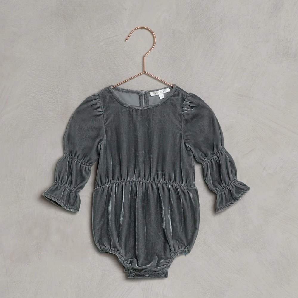 Noralee Ophelia Velvet Romper French Blue